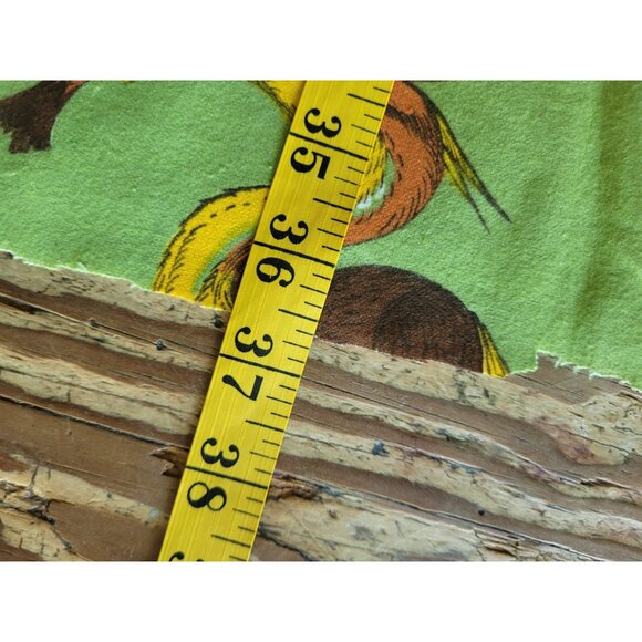 Vintg Pheasant Bird Print Flannel Fabric Panel 36" x 36" Cotton Green Hunting - Picture 2 of 5